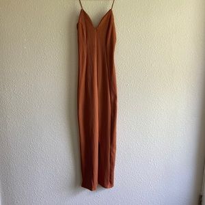 Bodycon ribbed calf length dress